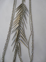 Silver Gold Metal Body Chain Long Spikes Special Necklace Trendy Accessories