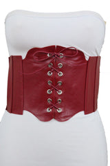 Faux Leather Wide Sexy High Waisted Corset Belt