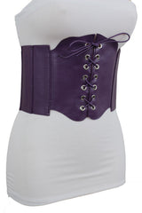 Faux Leather Wide Sexy High Waisted Corset Belt