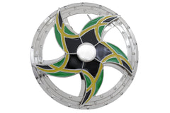 Silver Metal Round Shape Spinning Arrow Star Brazil Flag Belt Buckle Men