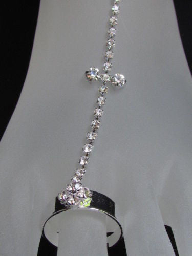 Silver Metal Casual Anklet Foot Chain Body Jewelry Mini Rhinestones New Women Accessories