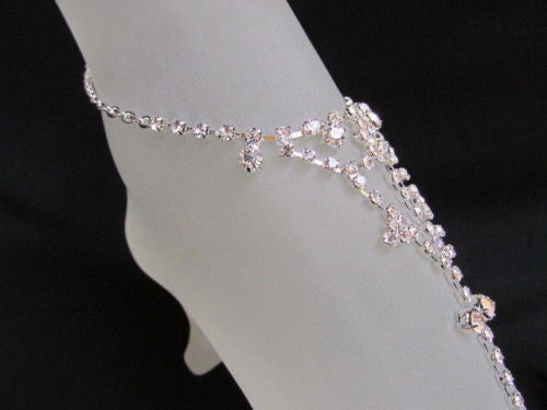 Silver Metal Casual Anklet Foot Chain Body Jewelry Mini Rhinestones New Women Accessories