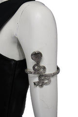 Silver Metal Long Tael Snake Bangle Upper Arm Cuff Bracelet