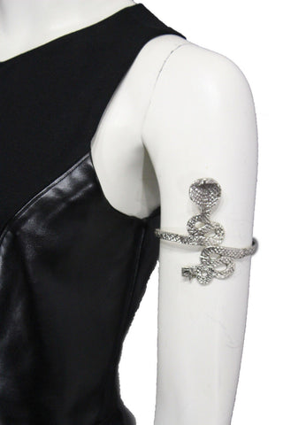 Silver Metal Long Tael Snake Bangle Upper Arm Cuff Bracelet New Women Fashion Jewelry Accessories