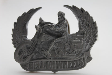 Silver Metal Motorcycle Biker Hell Wheels Skeleton Wings New Men Women Fashion Accessories
