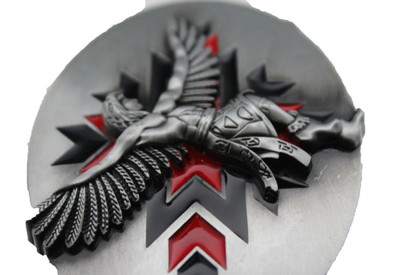 Silver Metal Native American Indian Dance Warrior Oval Belt Buckle Men Women Fashion Accessories