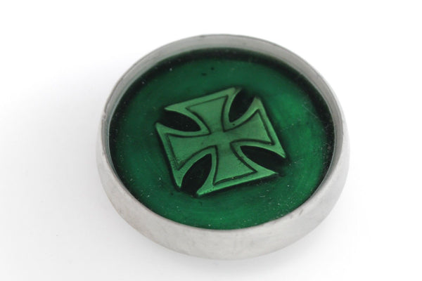 Silver Metal Round Gothic Iron Cross Heavy Green Belt  Buckle New Men Fashion Accessories