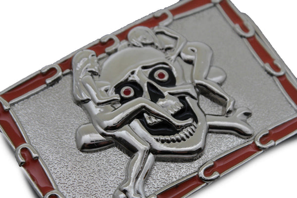 Silver Metal Skull Skeleton Bone Pirate Belt Buckle Halloween Sexy Ladies Men Women Accessories