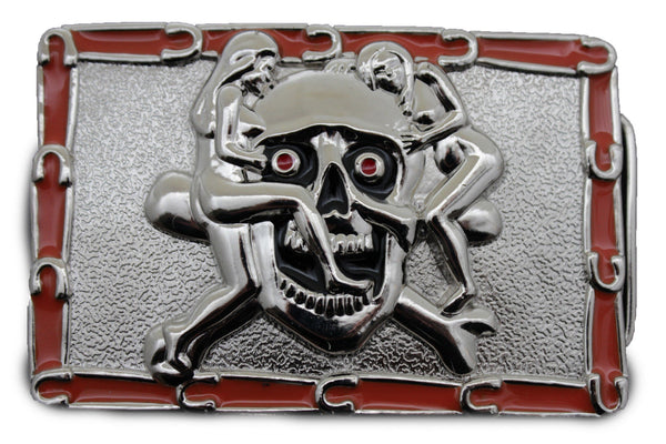 Silver Metal Skull Skeleton Bone Pirate Belt Buckle Halloween Sexy Ladies Men Women Accessories