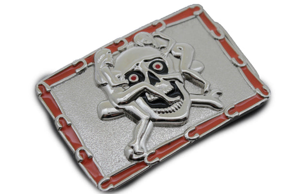 Silver Metal Skull Skeleton Bone Pirate Belt Buckle Halloween Sexy Ladies Men Women Accessories