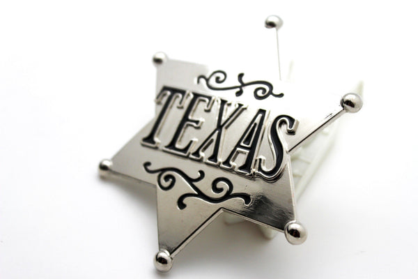 Silver Metal Texas Lone Star Big Sheriff Tag Belt Buckle Western Men Fashion Accessories