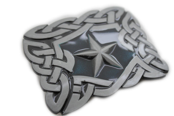 Silver Metal Texas Lone Large Star Belt Buckle Men Women Cowboys Fashion Accessories