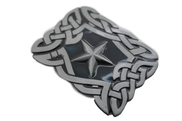 Silver Metal Texas Lone Large Star Belt Buckle Men Women Cowboys Fashion Accessories