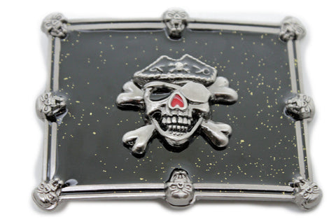Silver Skulls Skeleton Black Pirate Death Big Gothic Halloween New Men Women Western Accessories
