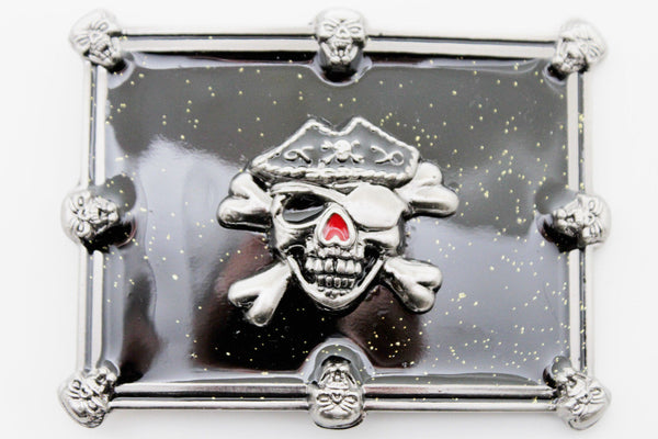 Silver Skulls Skeleton Black Pirate Death Big Gothic Halloween New Men Women Western Accessories