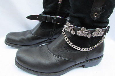 Biker Men Western Women Boot Silver Chain Pair Leather Motorcycle Boot Accessory - alwaystyle4you - 11