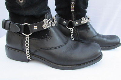 Biker Men Western Women Boot Silver Chain Pair Leather Motorcycle Boot Accessory - alwaystyle4you - 5