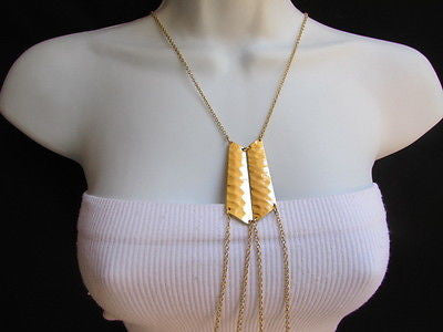 Women La Gold Double Metal Plate Classic Chic Body Chain Jewelry Long Necklace - alwaystyle4you - 11