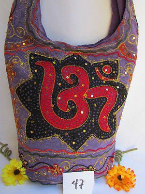 New Women Cross Body Fabric Fashion Messenger Hand India Peace Sign Purple - alwaystyle4you - 65