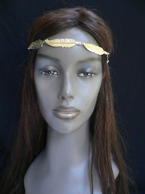 New Women Big Gold Metal Leaf Head Chain Band Fashion Jewelry Grecian Headband - alwaystyle4you - 7