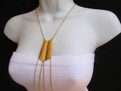 Women La Gold Double Metal Plate Classic Chic Body Chain Jewelry Long Necklace - alwaystyle4you - 7
