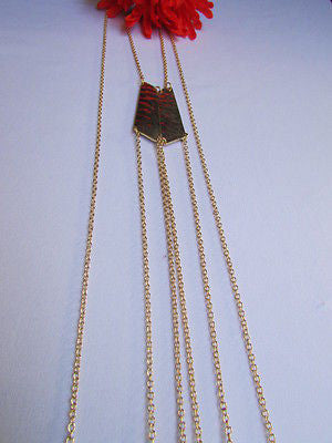 Women La Gold Double Metal Plate Classic Chic Body Chain Jewelry Long Necklace - alwaystyle4you - 6