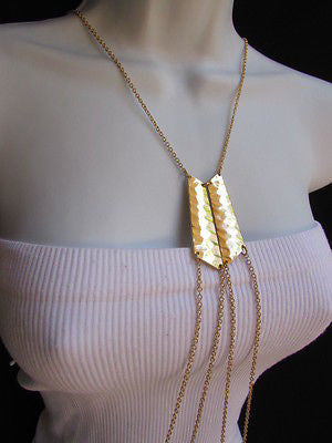 Women La Gold Double Metal Plate Classic Chic Body Chain Jewelry Long Necklace - alwaystyle4you - 12