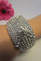 Gold / Silver Metal Retro Bracelet Cuff Multi Rhinestones New Women Fashion Jewelry Accessories - alwaystyle4you - 3