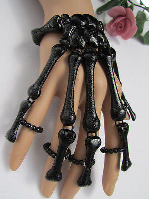 Slave Women Black Multi Fingers Metal Hand Chain Skeleton Fashion Bracelet - alwaystyle4you - 8