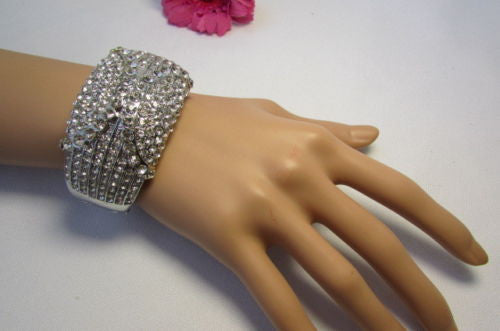 Gold / Silver Metal Retro Bracelet Cuff Multi Rhinestones New Women Fashion Jewelry Accessories - alwaystyle4you - 20