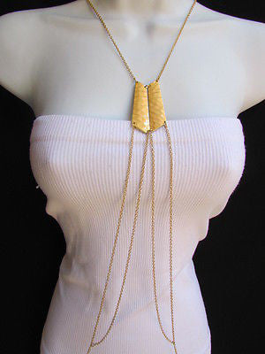 Women La Gold Double Metal Plate Classic Chic Body Chain Jewelry Long Necklace - alwaystyle4you - 10