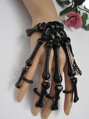 Slave Women Black Multi Fingers Metal Hand Chain Skeleton Fashion Bracelet - alwaystyle4you - 6