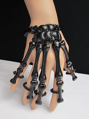 Slave Women Black Multi Fingers Metal Hand Chain Skeleton Fashion Bracelet - alwaystyle4you - 12