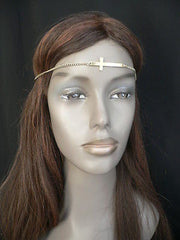 Latest Women Silver Metal Cross Head Band Chain Celebrity Circlet Sexy Jewelry - alwaystyle4you - 1
