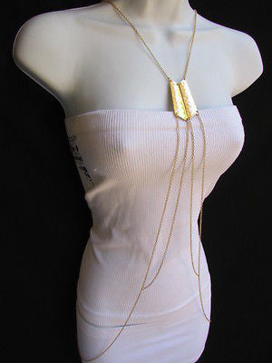 Women La Gold Double Metal Plate Classic Chic Body Chain Jewelry Long Necklace - alwaystyle4you - 8