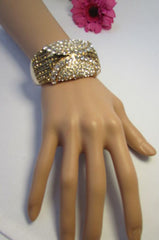 Gold / Silver Metal Retro Bracelet Cuff Multi Rhinestones New Women Fashion Jewelry Accessories - alwaystyle4you - 4