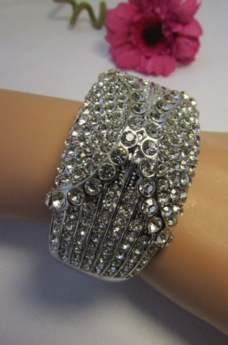 Gold / Silver Metal Retro Bracelet Cuff Multi Rhinestones New Women Fashion Jewelry Accessories - alwaystyle4you - 17