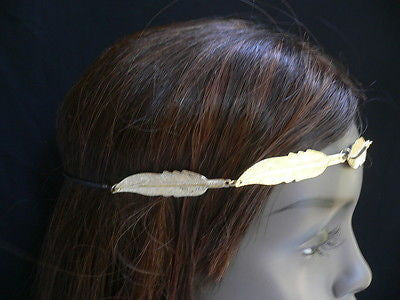 New Women Big Gold Metal Leaf Head Chain Band Fashion Jewelry Grecian Headband - alwaystyle4you - 12