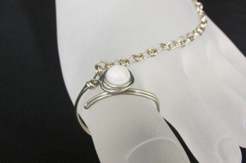Silver Metal Foot Chain Toe Ring Slave Anklet Multi Beads Blue White Black Stones Women Accessories