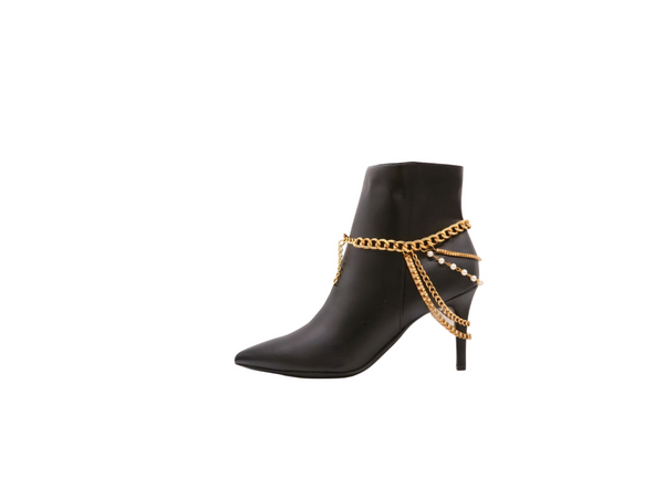Brand New Women Gold Metal Boot Chain Bracelet Shoe Anklet Charm