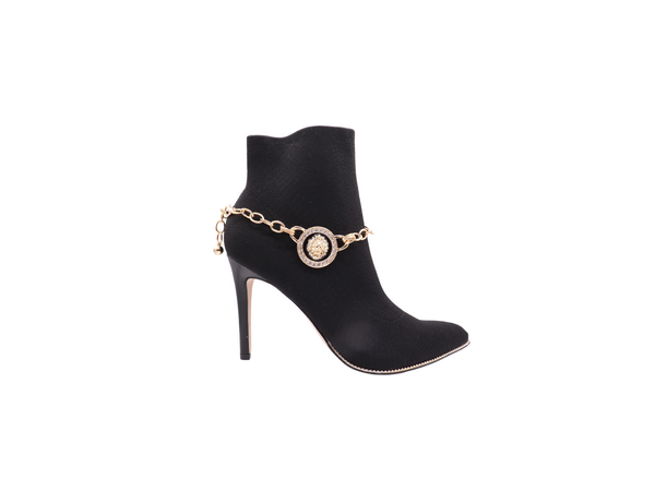 Brand New Women Gold Metal Chain Boot Bracelet Shoe Lion Coin Charms Jewelry