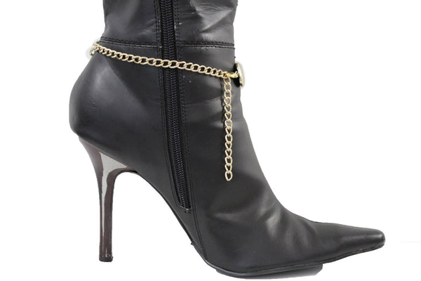 Gold Metal Boot Chain Bracelet Anklet Shoe Bling Multi Leaves Charm Nautical Women Hot Fashion