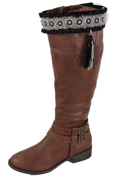 Brand New Women Silver Metal Chain Boot Bracelet Shoe Fringe Tassel Ethnic Tribal Charm