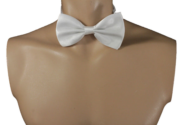 White Fabric Neck Bow Tie Tuxedo Costume New Men Women Teens And Kids Fashion Accessories