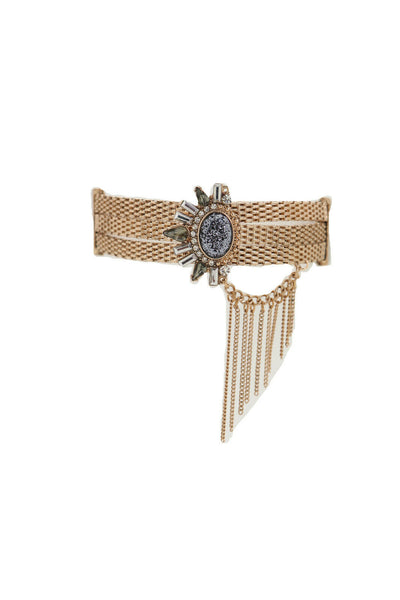 New Beautiful Gold Mesh Metal Chain Boot Bracelet Shoe Ethnic Sun Flower Charm Women Accessories