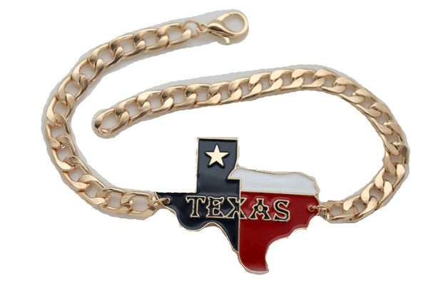 New Women Fashion Accessories Gold Metal Chain Boot Bracelet Shoe Texas State Rider Biker Charm Anklet