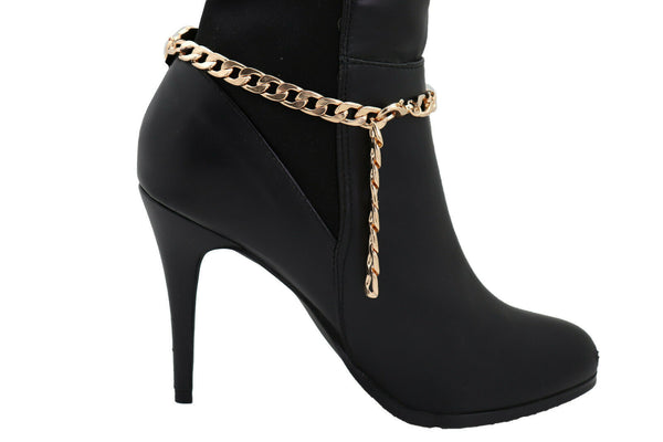 New Women Fashion Accessories Gold Metal Chain Boot Bracelet Shoe Texas State Rider Biker Charm Anklet