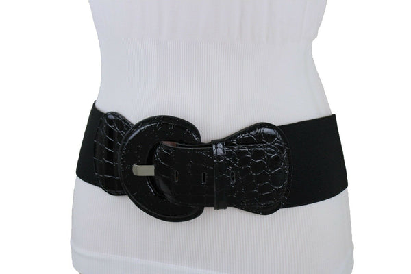 Women Hip High Waist Sexy Fashion Black Color Belt Big Round Buckle Size M L XL