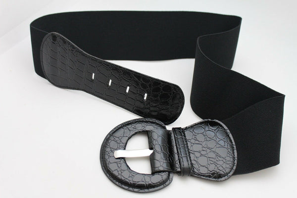 Women Hip High Waist Sexy Fashion Black Color Belt Big Round Buckle Size M L XL