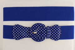 Black Blue Blue Royal Red White Low Hip / High Waist Stretch Wide Elastic White Polka Dots Stretch Belt New Women Fashion Accessories - alwaystyle4you - 5